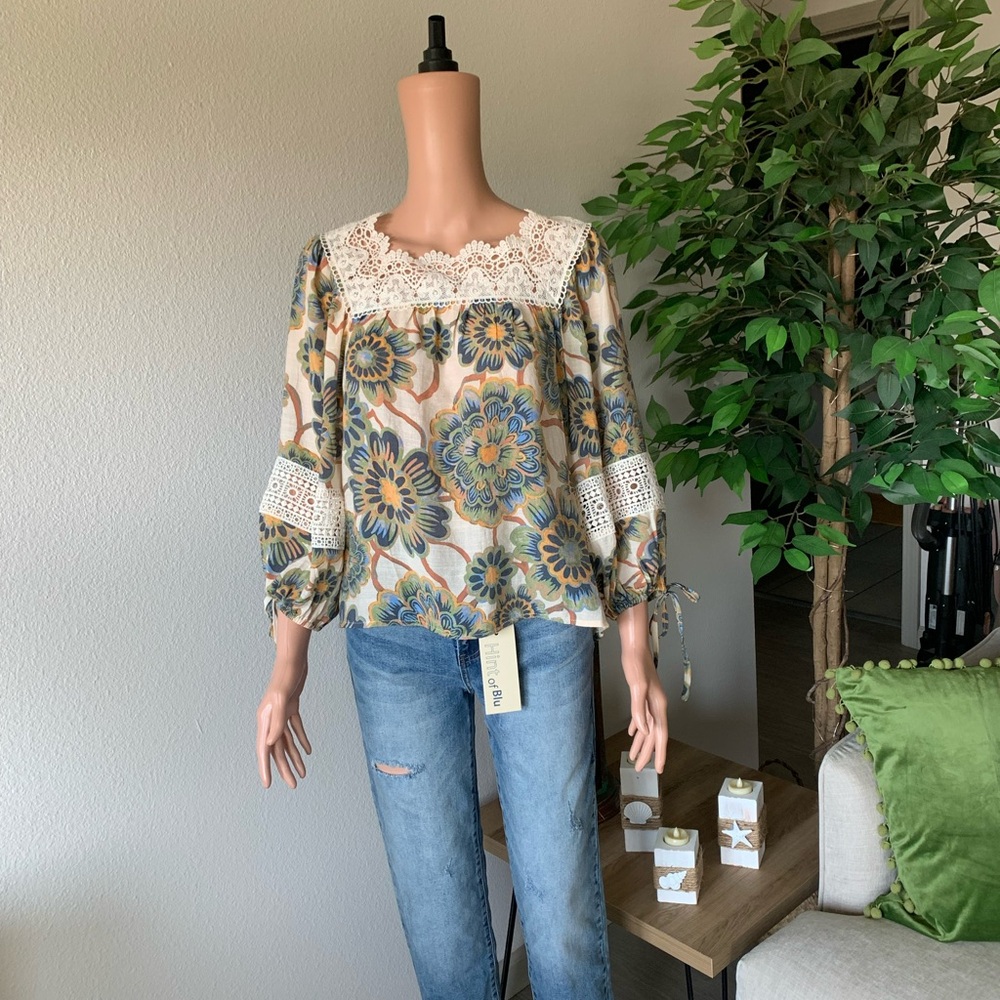 🌼 Zac and Rachel Floral Bohemian Blouse - Size Small 🌼